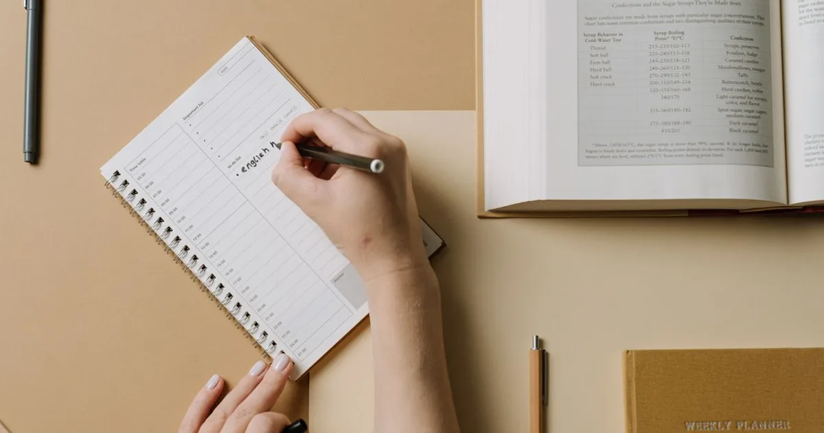 Calendar and study books on a desk for tracking exam syllabus updates