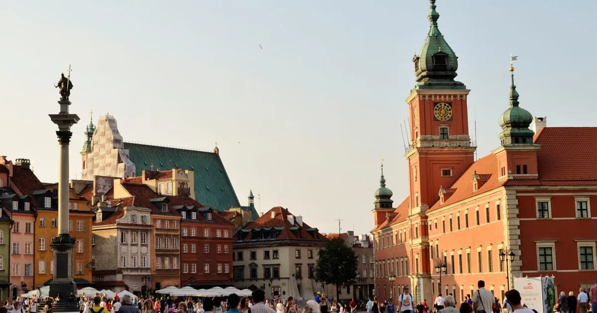Warsaw Old Town and Royal Castle square in Poland