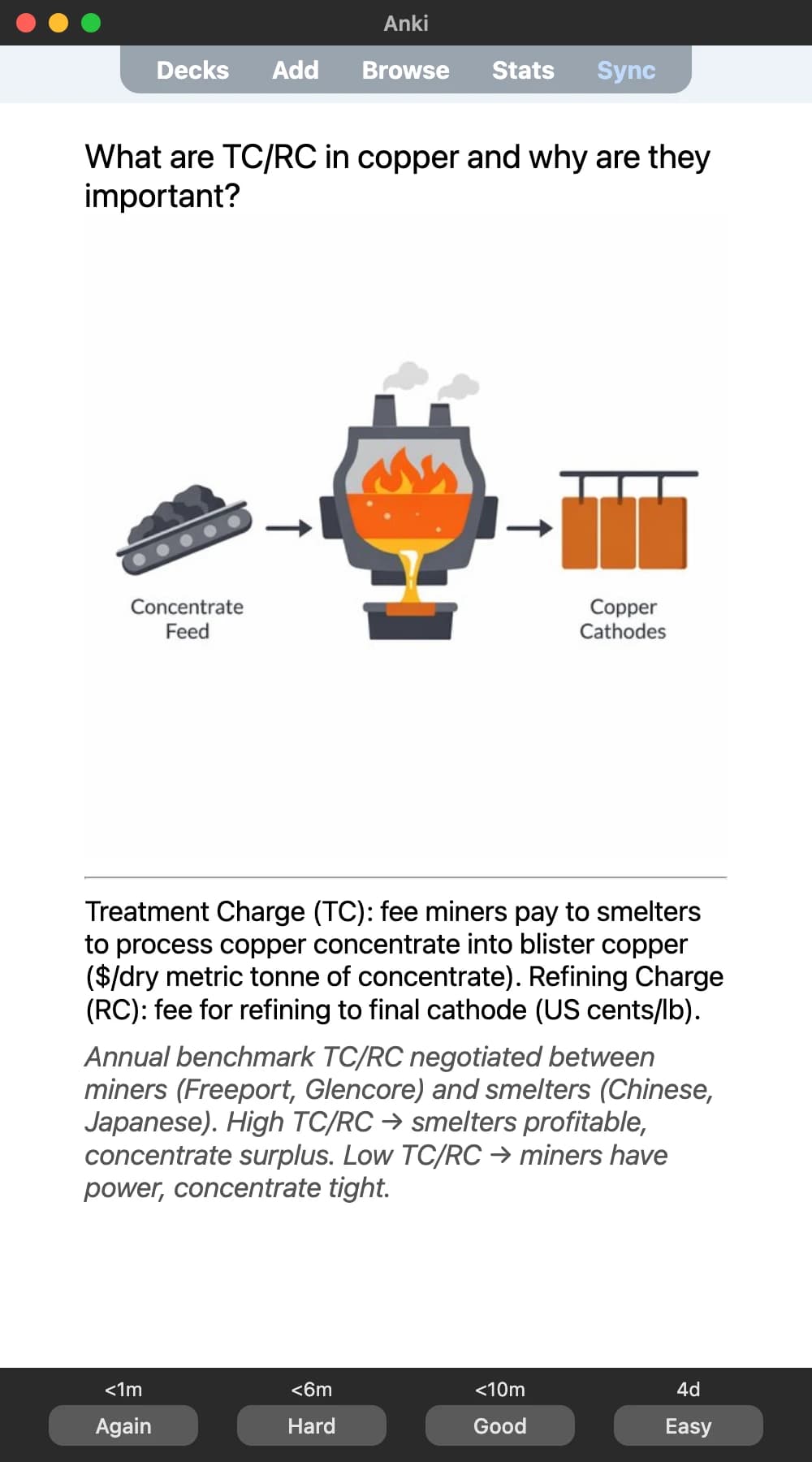 Sample Anki card: What are TC/RC in copper and why are they important?