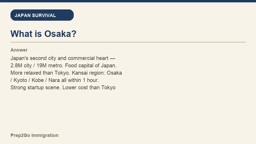 Sample Anki card: What is Osaka?