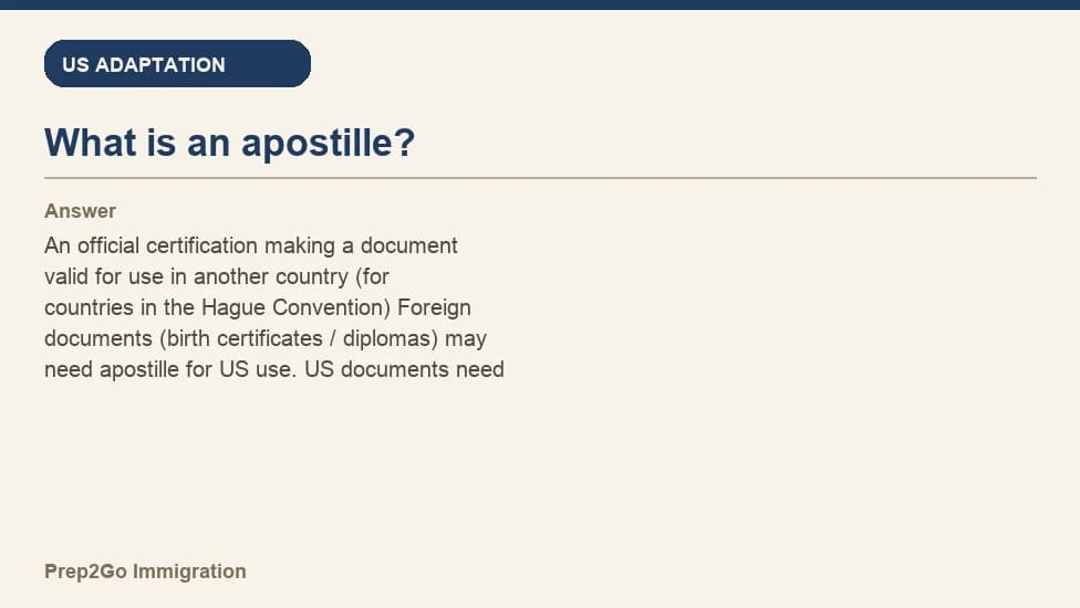 Sample Anki card: What is an apostille?