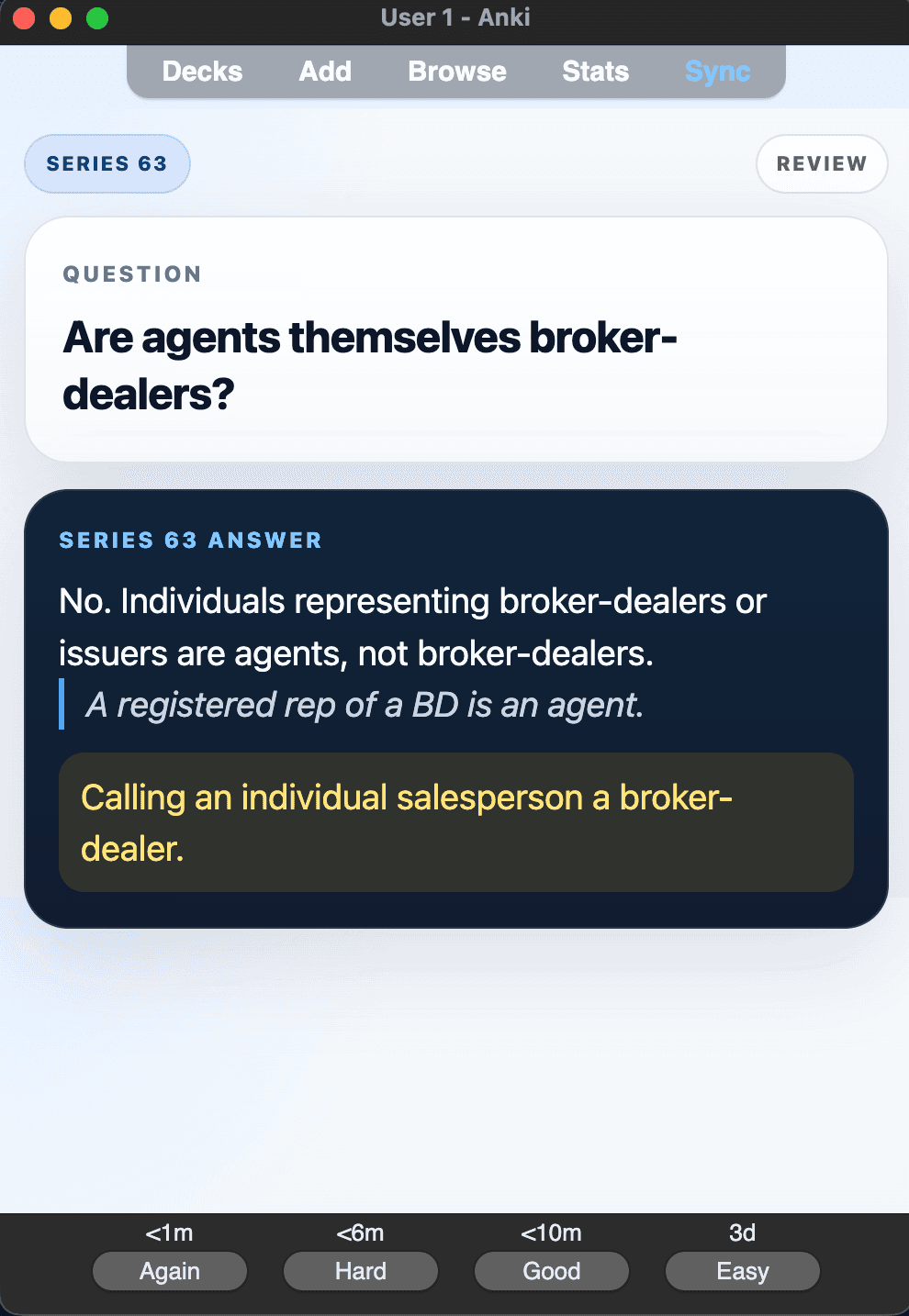 Sample Anki card: Are agents themselves broker-dealers?