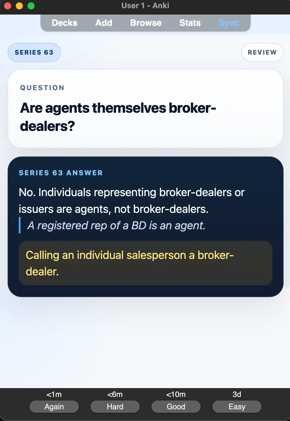 Sample Anki card: Are agents themselves broker-dealers?
