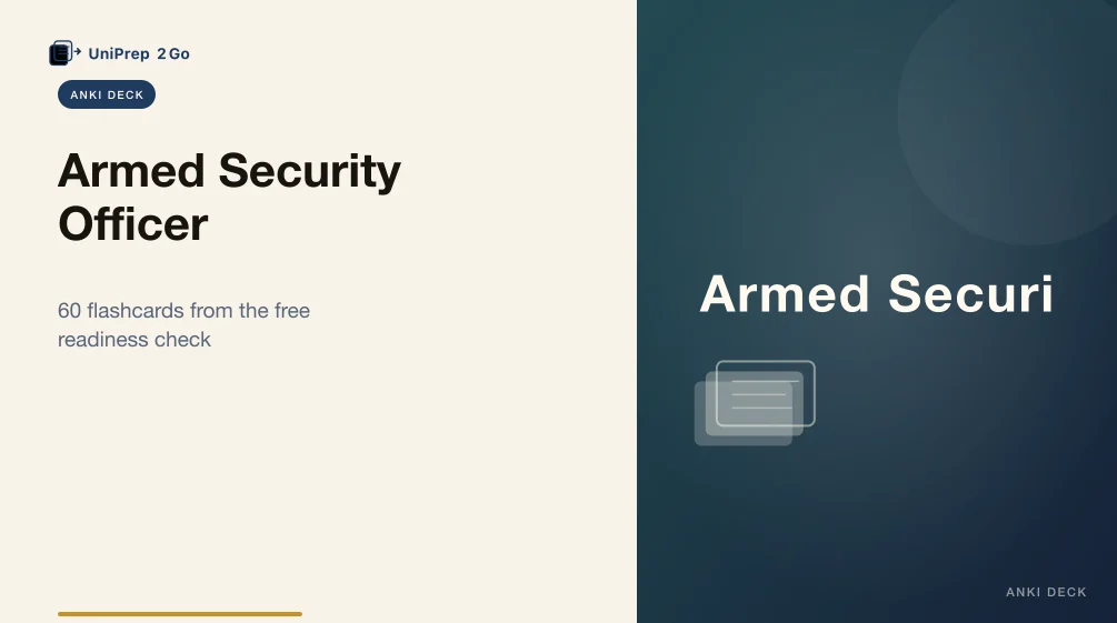 Armed Security Officer Practice Test Anki cover