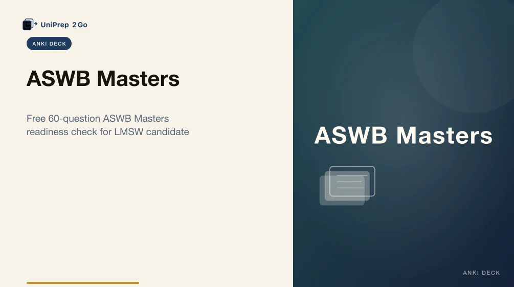ASWB Masters Practice Test Anki cover