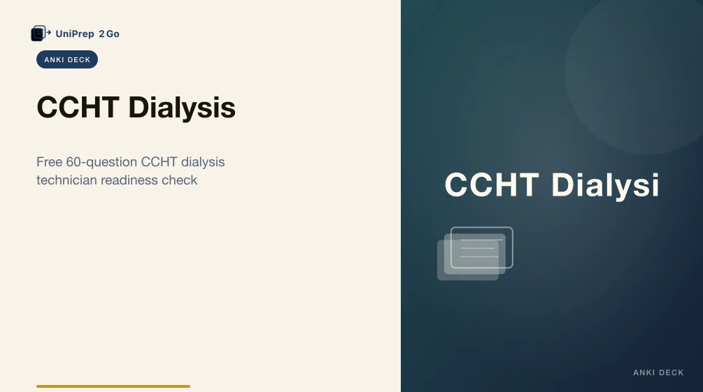 CCHT Dialysis Practice Test Anki cover