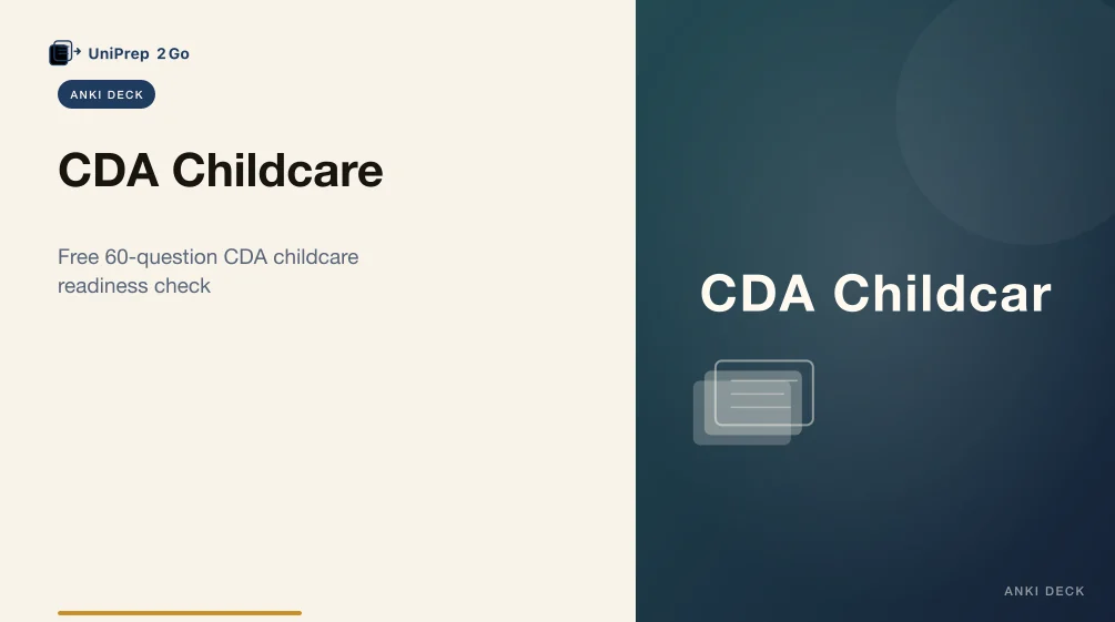 CDA Childcare Practice Test Anki cover