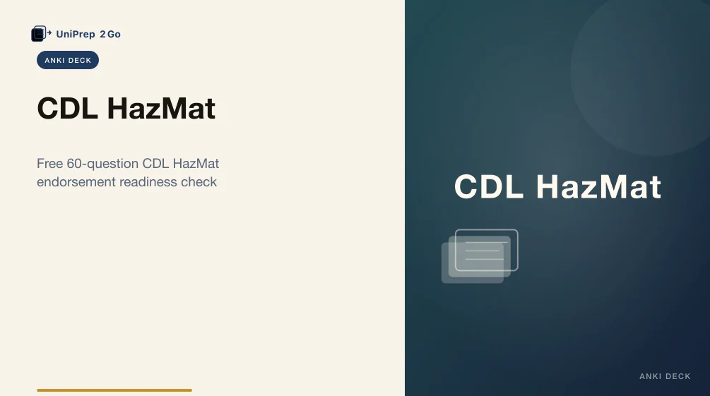 CDL HazMat Endorsement Practice Test Anki cover