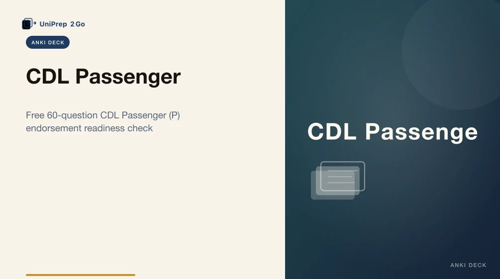 CDL Passenger Endorsement Practice Test Anki cover