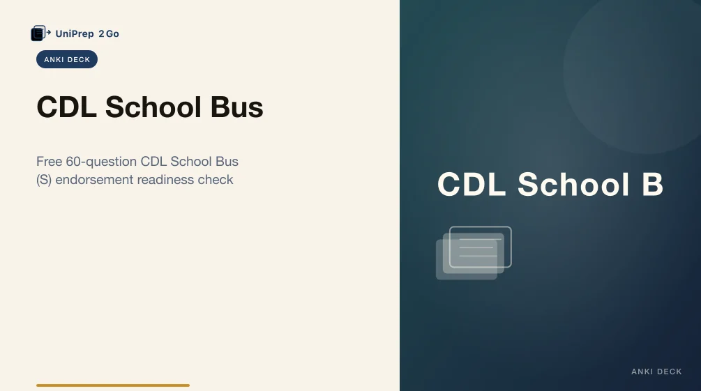 CDL School Bus Endorsement Practice Test Anki cover