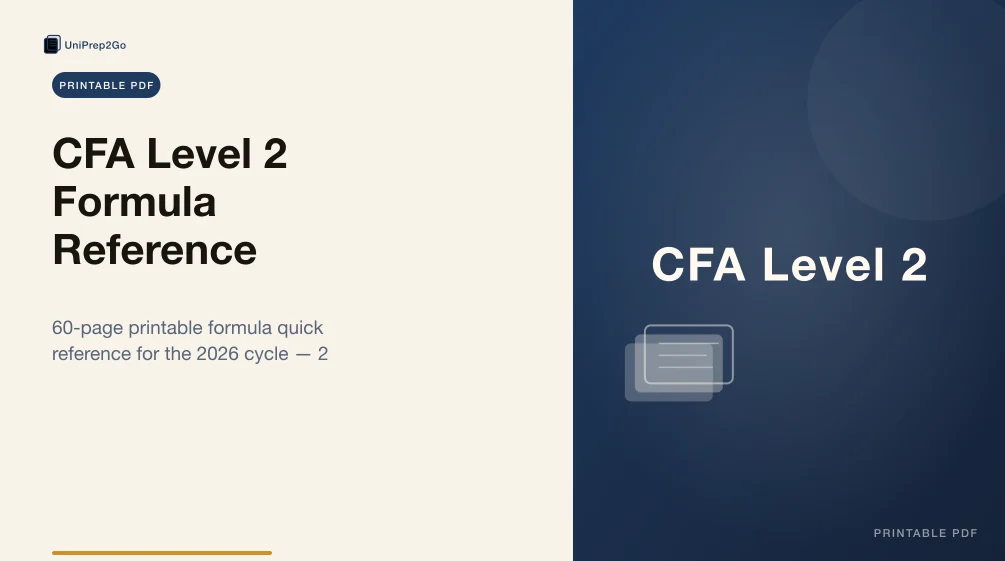 CFA Level 2 Formula Reference product preview