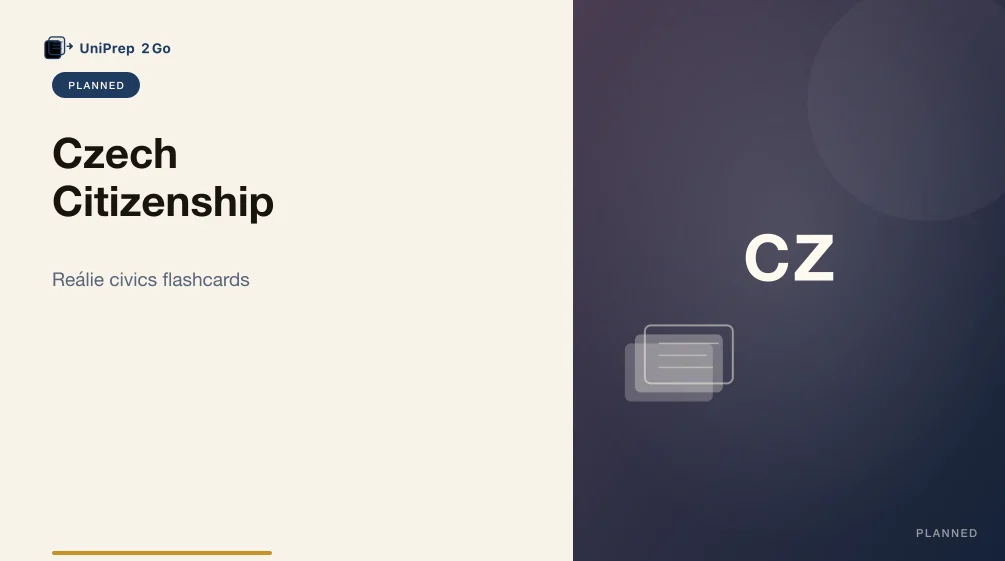 Czech reálie / citizenship practice test Anki cover