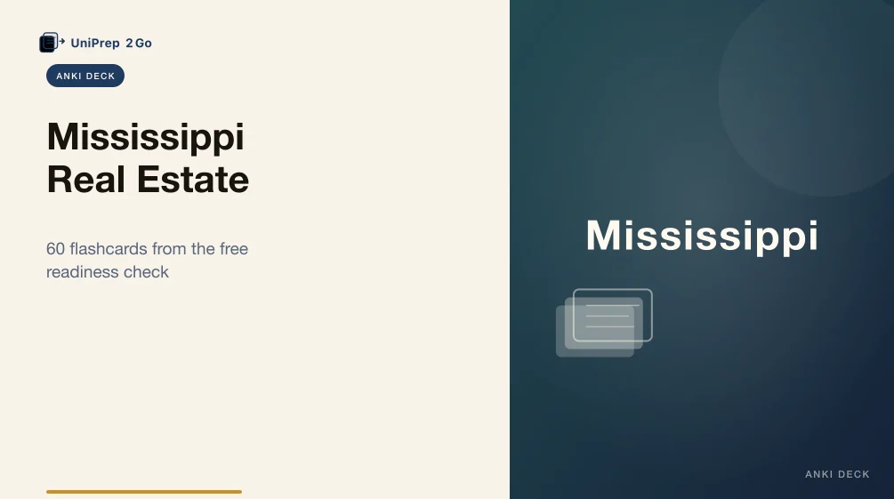 Mississippi Real Estate Practice Test Anki cover