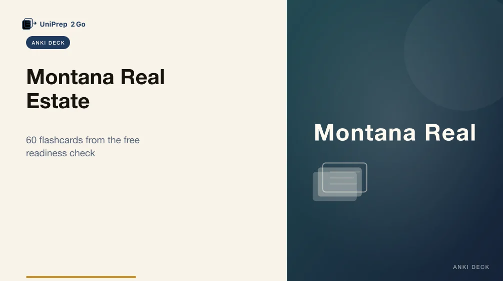 Montana Real Estate Practice Test Anki cover