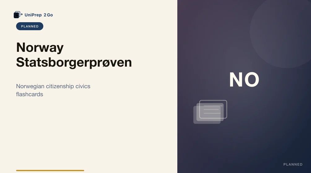Statsborgerprøven practice test Anki cover
