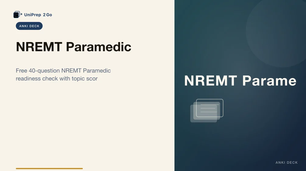 NREMT Paramedic Practice Test Anki cover