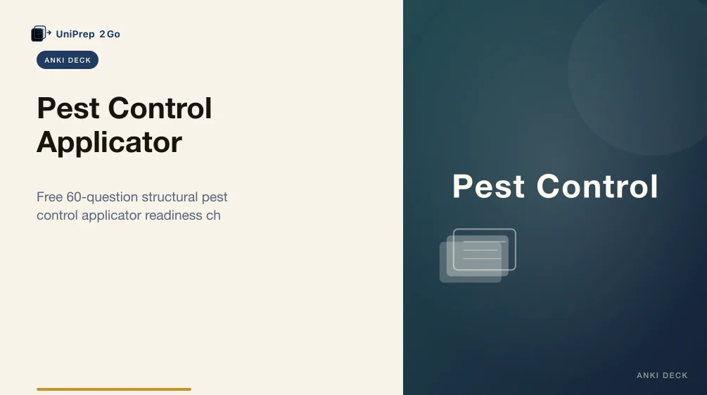 Pest Control Applicator Practice Test Anki cover