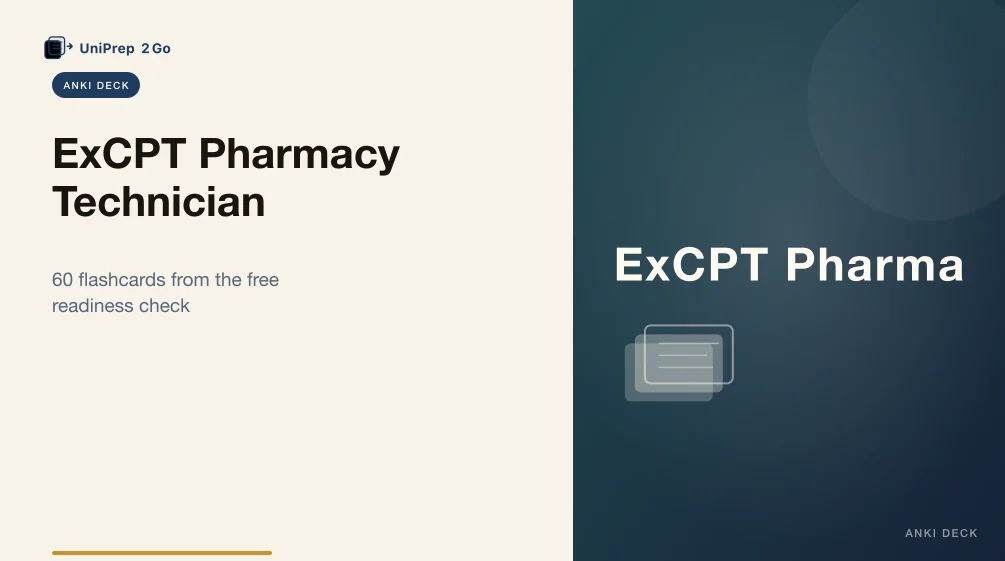 ExCPT Pharmacy Technician Practice Test Anki cover