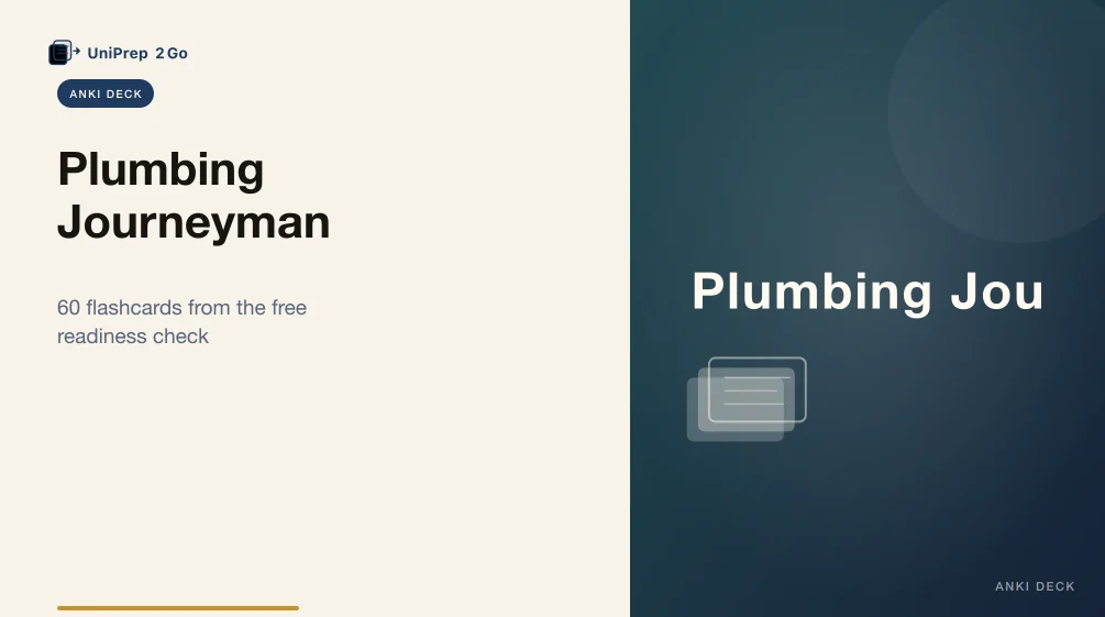 Plumbing Journeyman Practice Test Anki cover