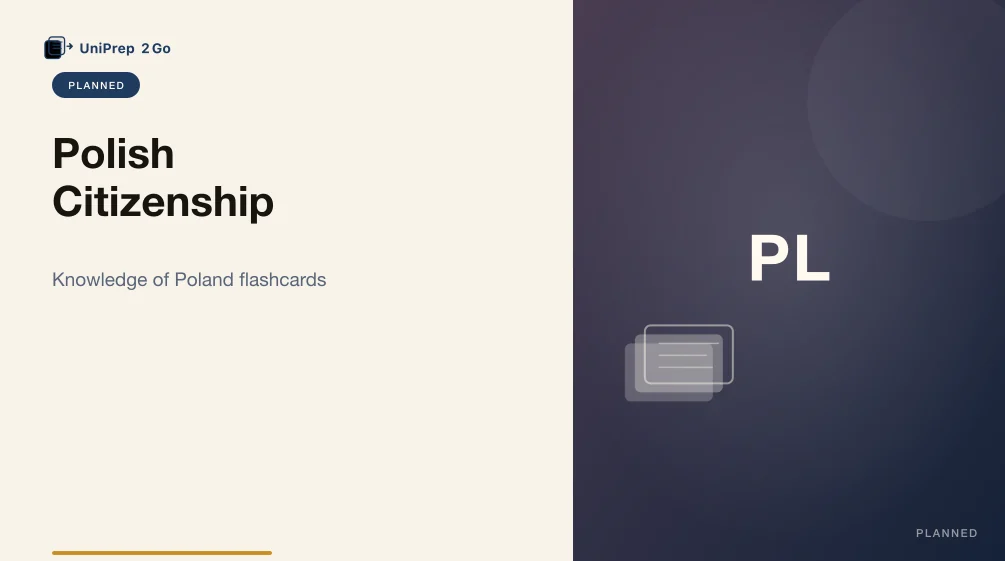 Polish citizenship (proposed civics) practice test Anki cover