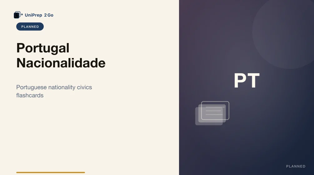 Portugal nacionalidade practice test Anki cover