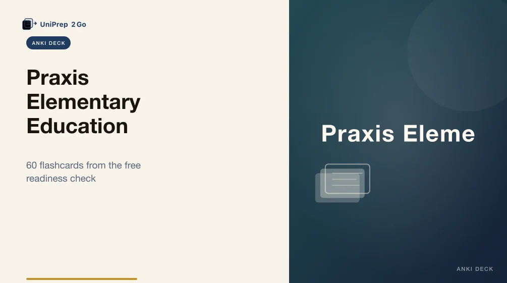 Praxis Elementary Education Practice Test Anki cover