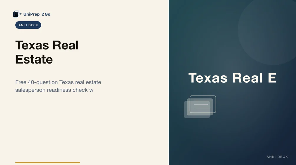 Texas real estate practice test Anki cover