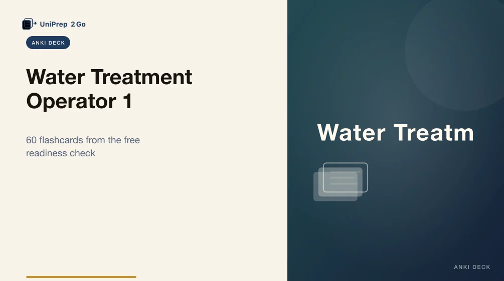 Water Treatment Operator 1 Practice Test Anki cover