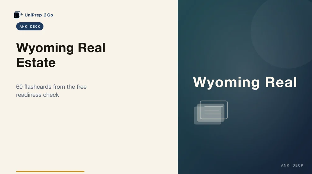 Wyoming Real Estate Practice Test Anki cover